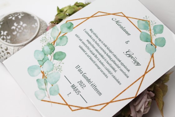 egyoldalas greenery esküvői meghívó 12