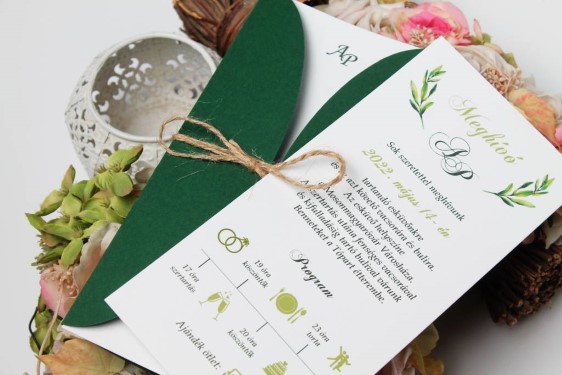 körives greenery esküvői meghívó 01